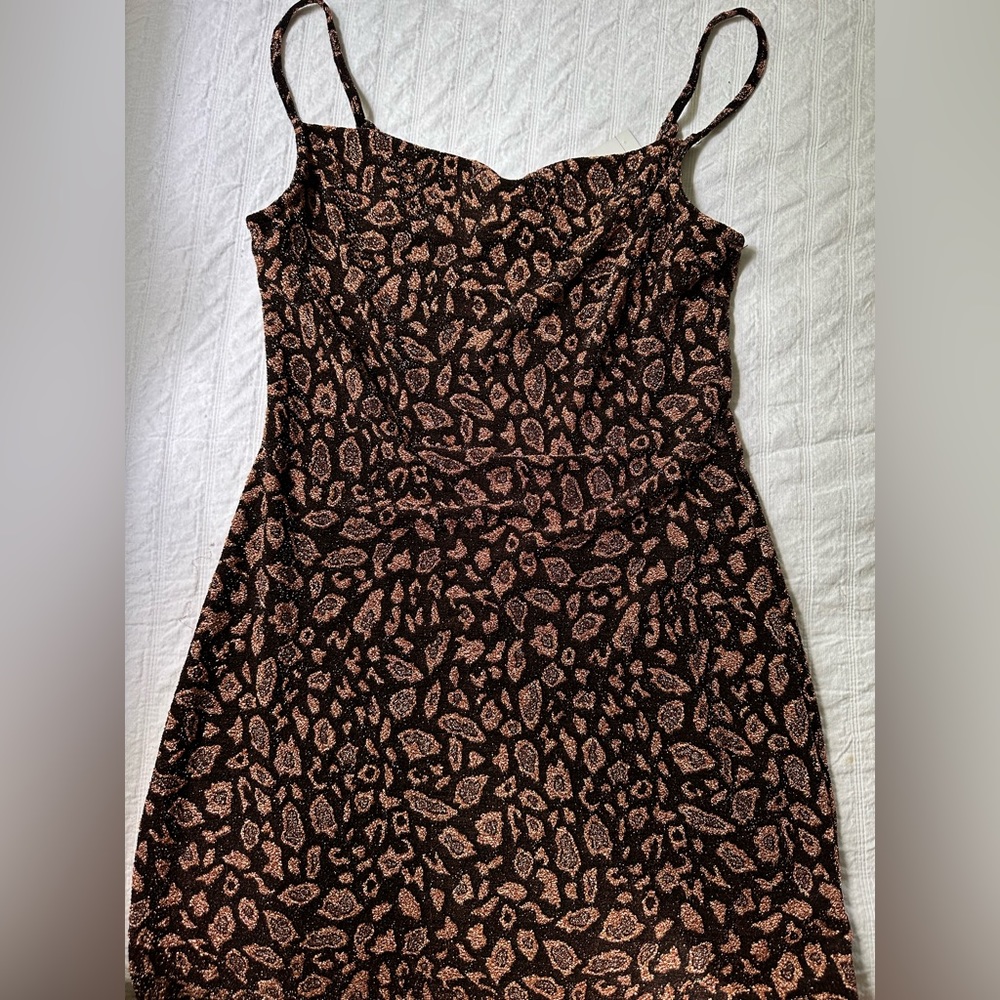 Sparkle Cheetah Print Mini Dress
